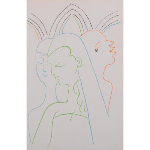 ジャン・コクトー 絵画 版画 オリジナルリトグラフ 絵 ノーサイン 挿画