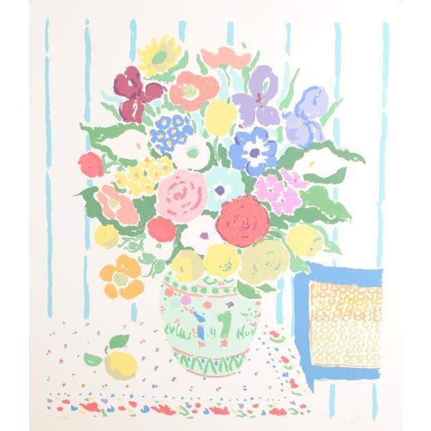ポップアート 絵画 花 シルクスクリーン 版画 ジョン・ボッツ 「花と