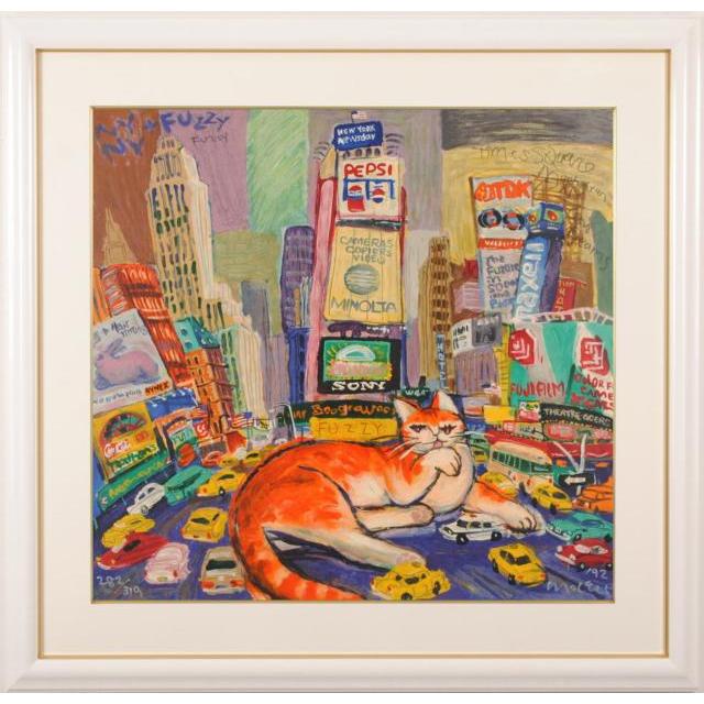 マイケル・ルー NYNYファジー ポップアート 絵画 猫 絵 インテリア