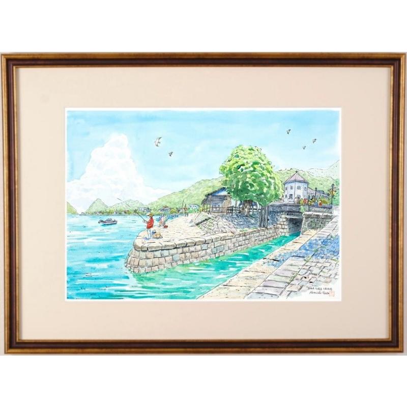 海 絵画 風景画 版画 ジークレー 内藤謙一 「熊本・三角西港・G」 額