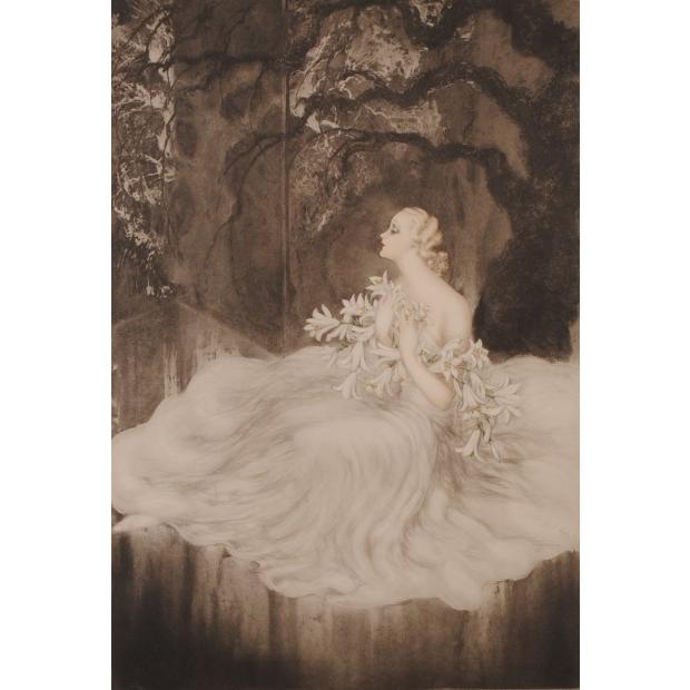 ルイ・イカール リリィ 人物画 絵画 女性 アールデコ アンティーク 銅