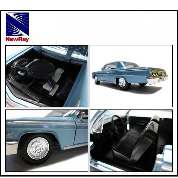 1/25 箱入り ミニカー 1962 CHEVROLET IMPALA SS メタリックブルー