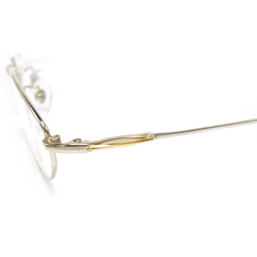 H-6265 K14WG/K18 【14金ホワイトゴールド眼鏡フレーム 飾り部分18金