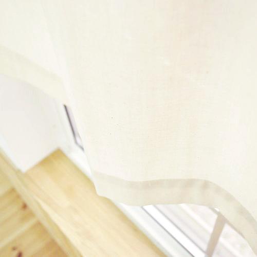 小窓用 オーダー レースカフェカーテン／無地 綿（コットン）100