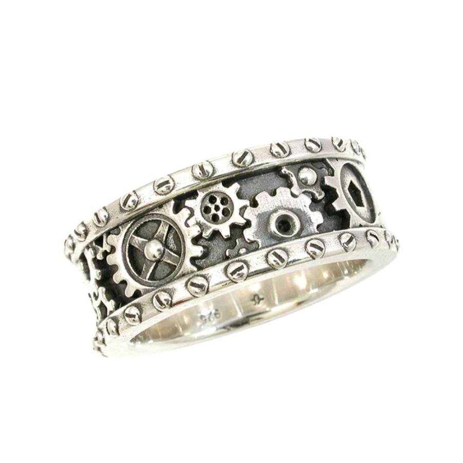 リング 歯車 スチームパンク 指輪 レトロ 機械仕掛け ゴシック 指先
