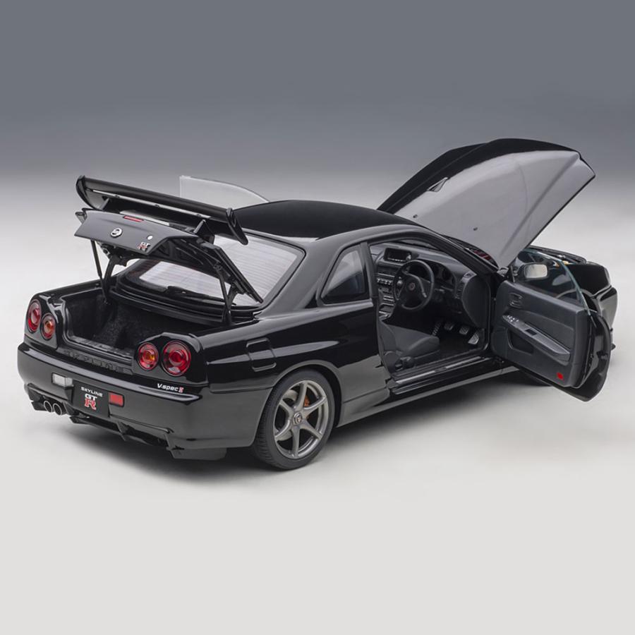 ミニカー 1/18 日産 スカイライン GT-R R34 Vスペック II ブラック
