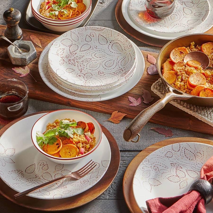 CORELLE（コレール） 食器12点セット 食器セット リーフステッチ