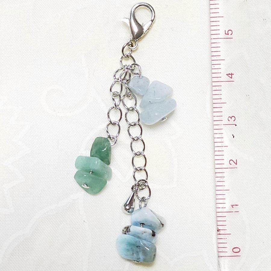 ラリマー グリーンアベンチュリン アクアマリンさざれ石 チェーン