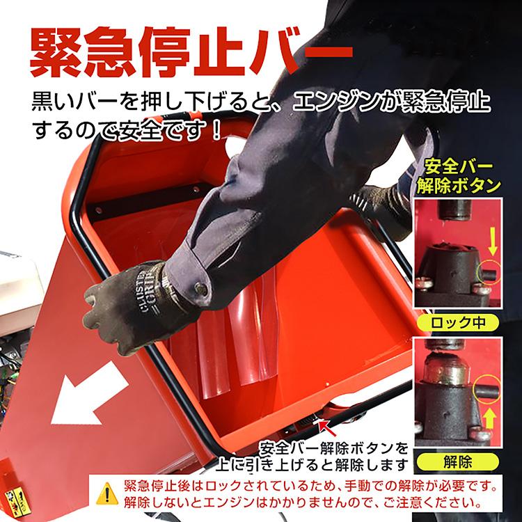 エンジン式 粉砕機 最大粉砕径60mm ウッドチッパー 7.5馬力 ガソリン 4