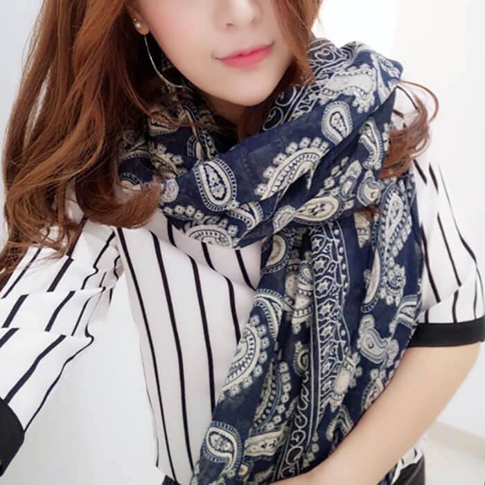 ストール ショール 大判 UVカット 花柄 ボタニカル 模様 唐草 アジアン