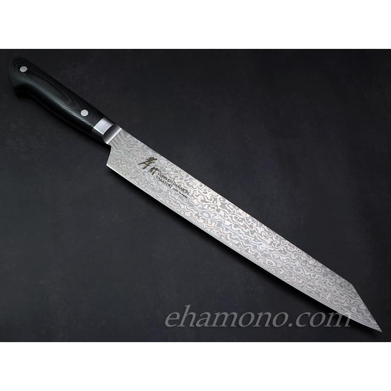 堺孝行 コアレスダマスカス 剣型（切付）柳刃260 ブラックマイカルタ