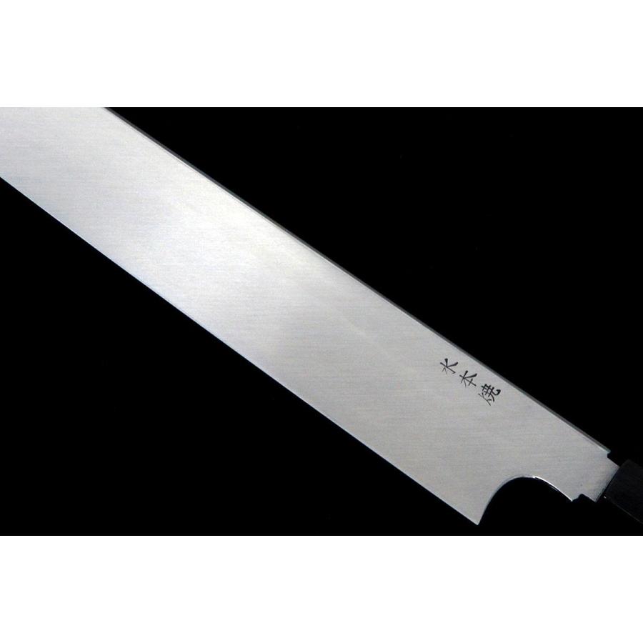 未使用品｜無銘 切付型柳刃包丁 九寸 水本焼 平鏡面 桐箱付 λA4937-2L4