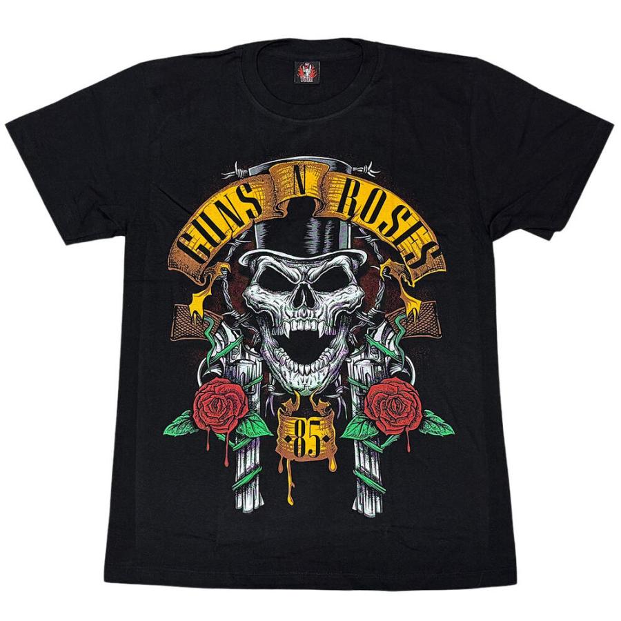 Guns'n'Roses ガンズ＆ローゼス 黒 メンズ レディース ロックTシャツ