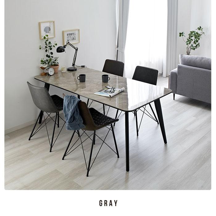 ダイニングテーブル 大理石柄 セラミック天板 幅180 高さ75 4人掛け 6