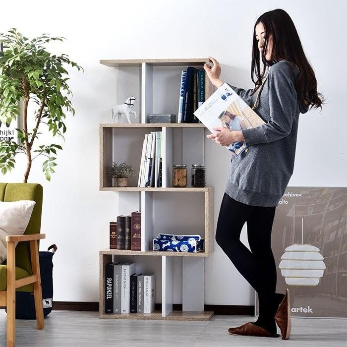 ワイエムワールド ディスプレイラック 4段 スリム 幅59cm 本棚 書棚 絵