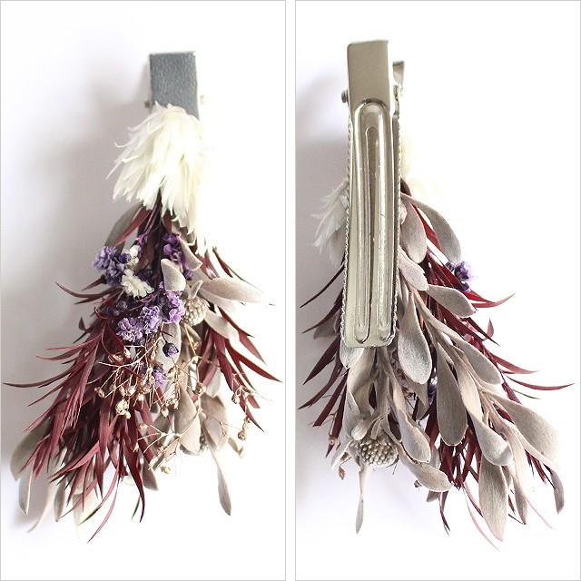 ヘアクリップ メンズ 花 セット バレッタ ヘアピン ドライフラワー