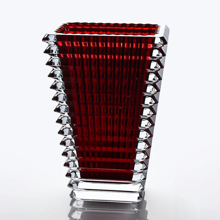 バカラ（Baccarat） ベース 花瓶 アイ EYE スクエア レッド S 20cm