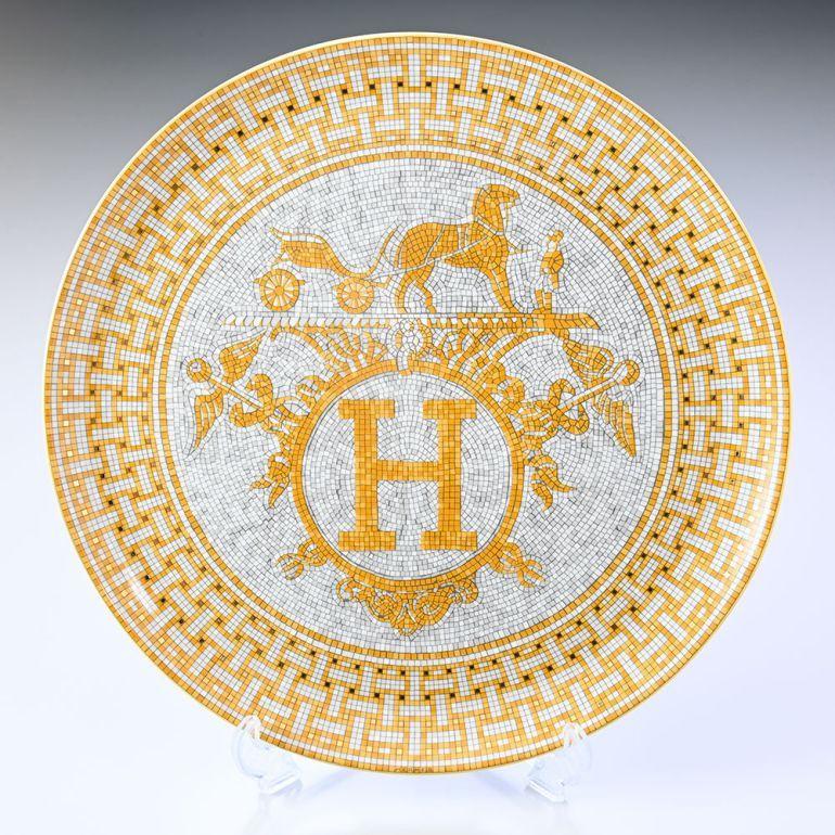 エルメス モザイク ヴァンキャトル ゴールドプラチナ タルトプレート