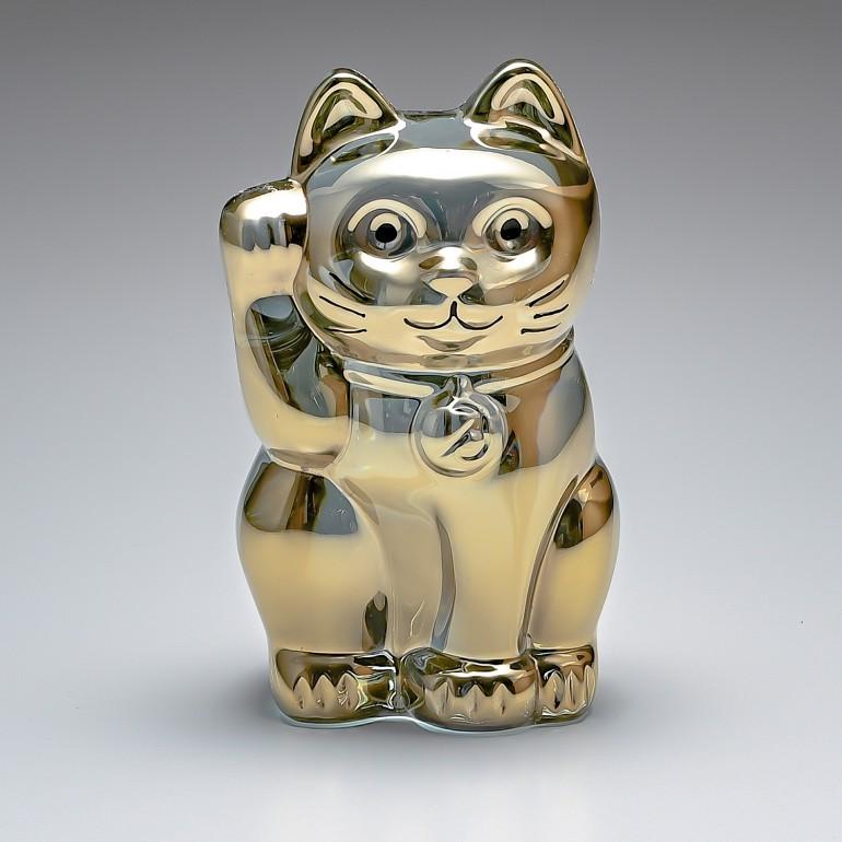 バカラ（Baccarat） クリスタルフィギュア 招き猫 ゴールド 2612997