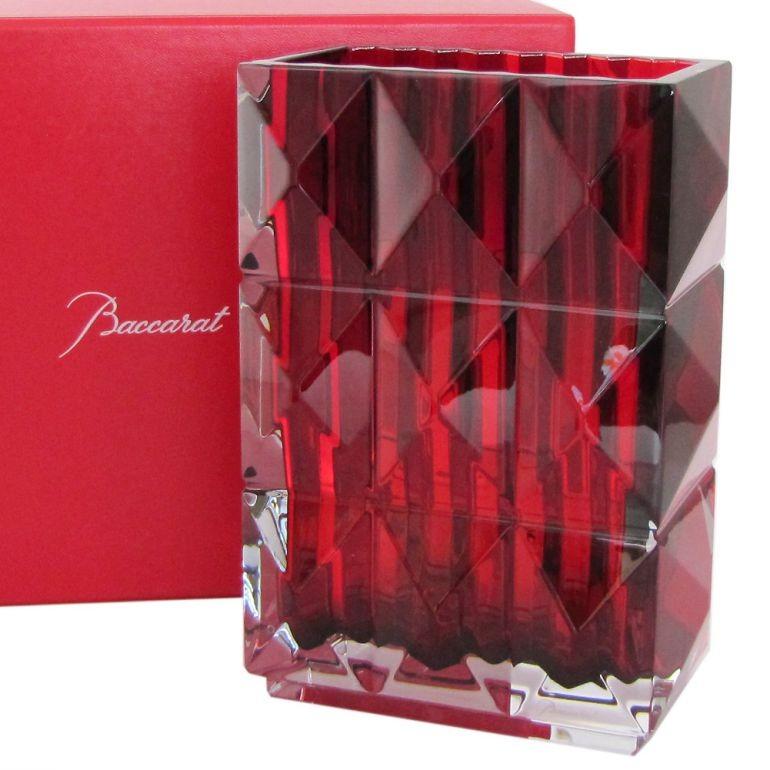 バカラ（Baccarat） ベース 花瓶 ルクソール LOUXOR レッド 20cm