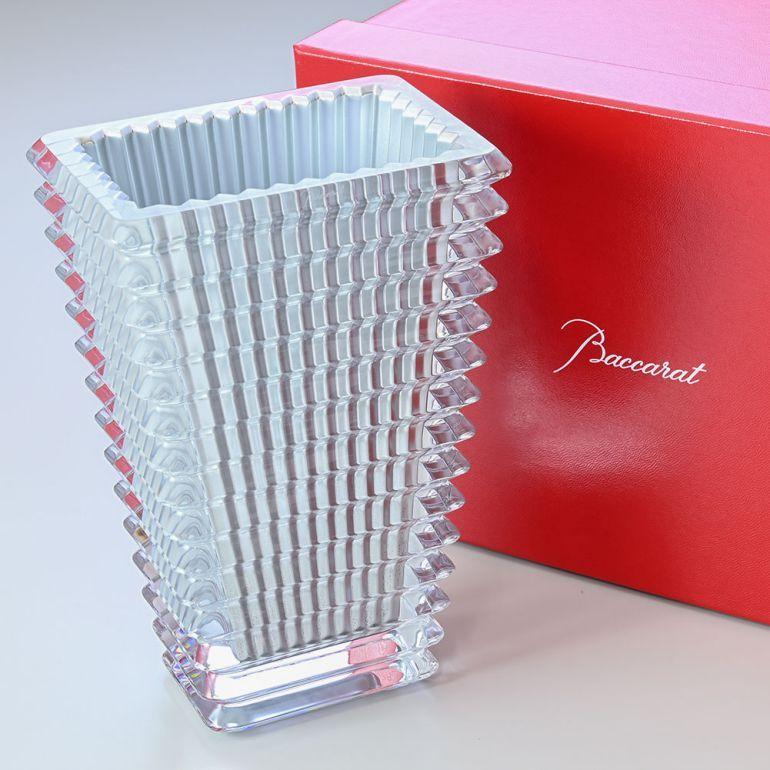 バカラ（Baccarat） ベース 花瓶 アイ EYE スクエア シルバー L 30cm