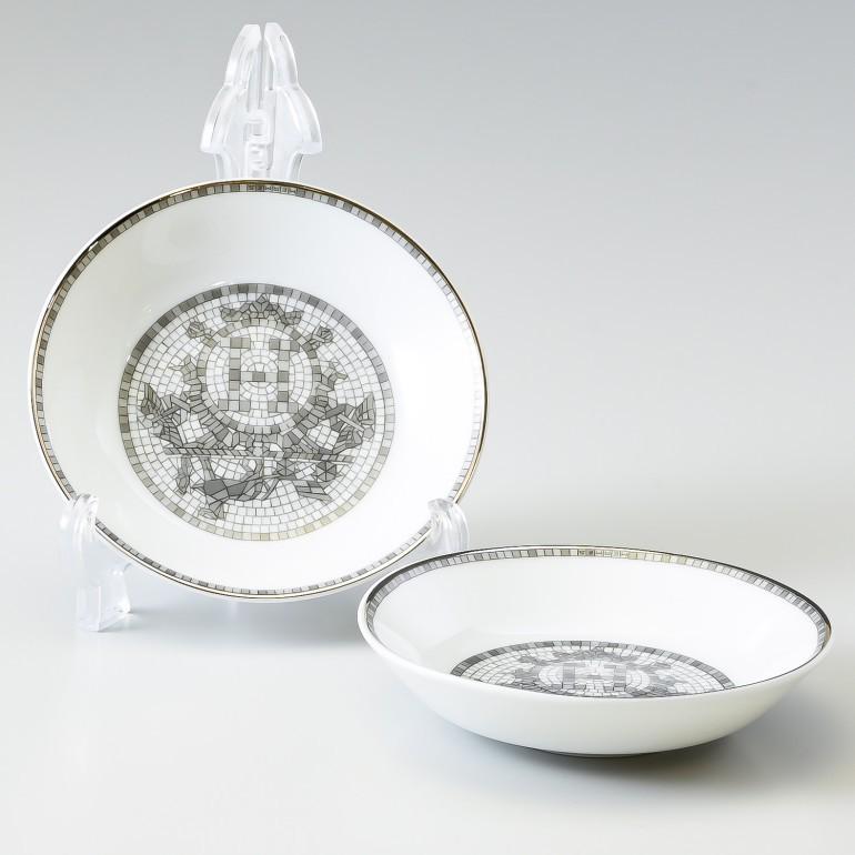 HERMES（エルメス） モザイク24 プラチナ 35086P2 10cm クーペル 醤油