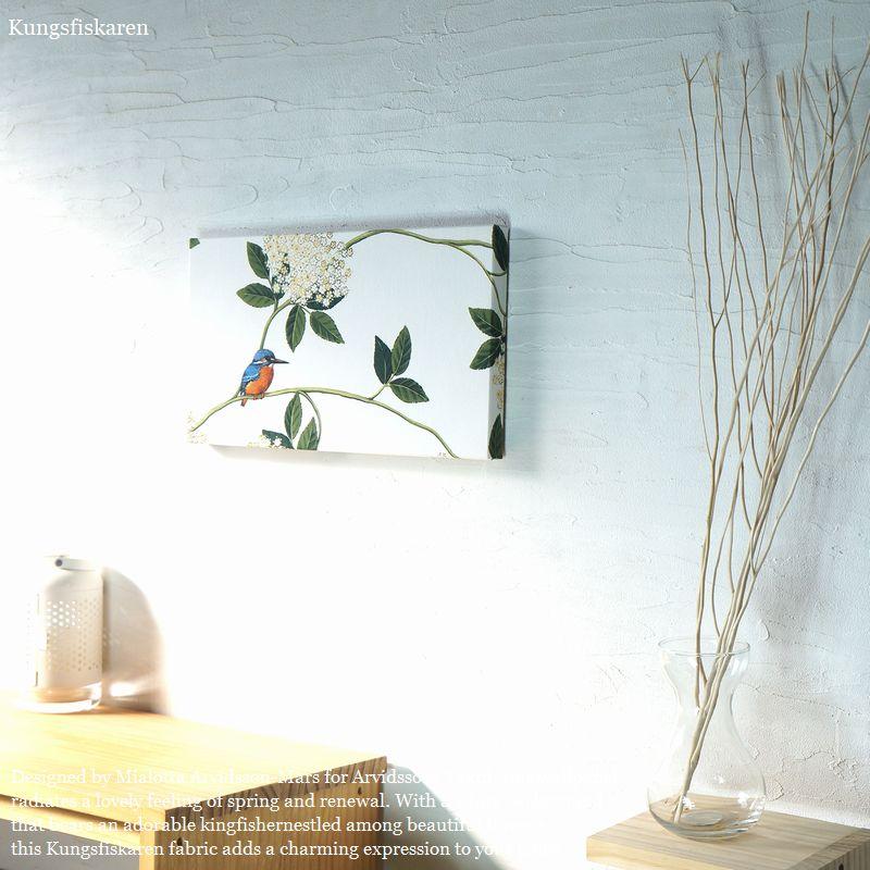 ファブリックパネル 北欧 アートパネル Kungsfiskarena 青い鳥A-type