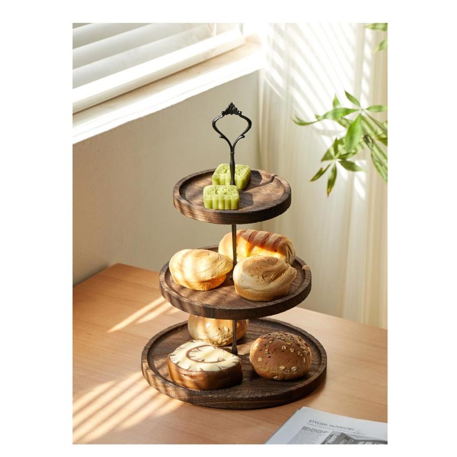 アフタヌーンティー 木製 スタンド デザートスタンド ケーキトレイ
