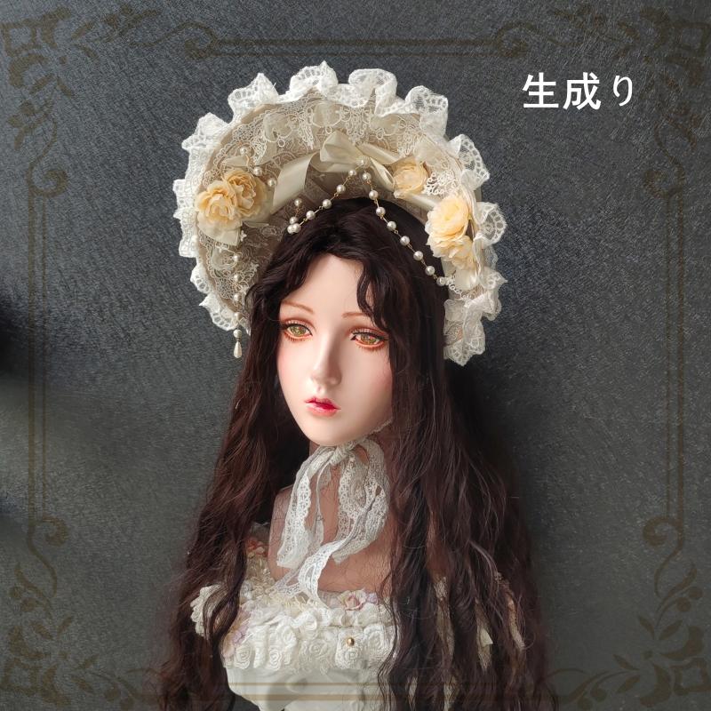 ロリータ ボンネット 帽子 ヘッドドレス ヘッドアクセサリー ゴスロリ