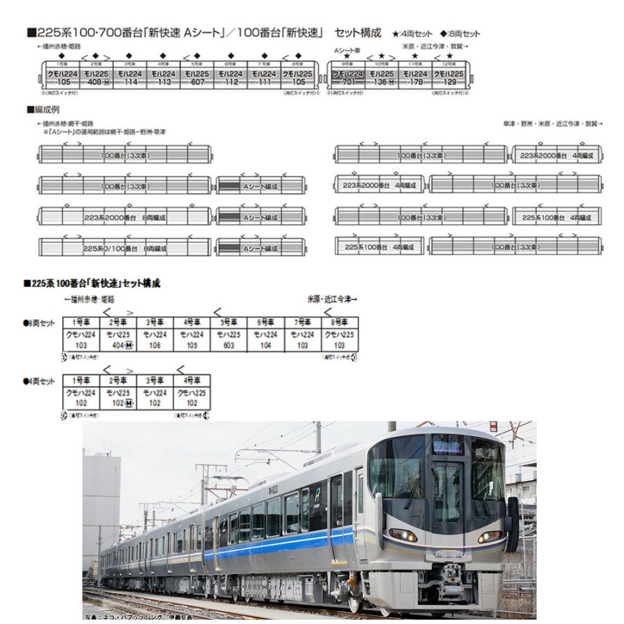 即納 送料無料】 10-1901 KATO 225系100番台 3次車 新快速 8両セット