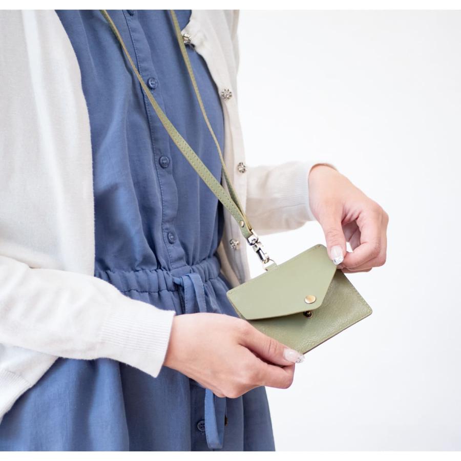 RafiCaro（ラフィカロ） 本革 IDカードホルダー ネックストラップ付き