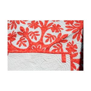 ハワイアンキルト タペストリー 105cm ハイビスカス オレンジ オン