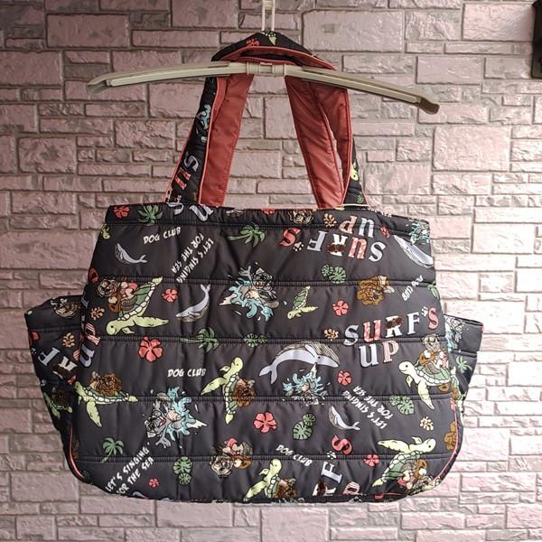 SURF'S UP 新柄 ハワイアンバッグ 中綿トートバッグ サーフズアップ 大