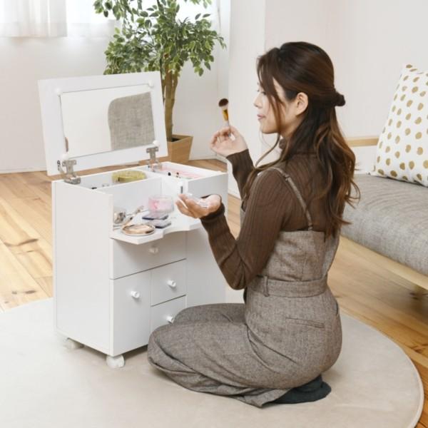 JK-PLAN（ジェイケイ・プラン） コスメワゴン キャスター付き 完成品