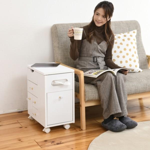 JK-PLAN（ジェイケイ・プラン） コスメワゴン キャスター付き 完成品