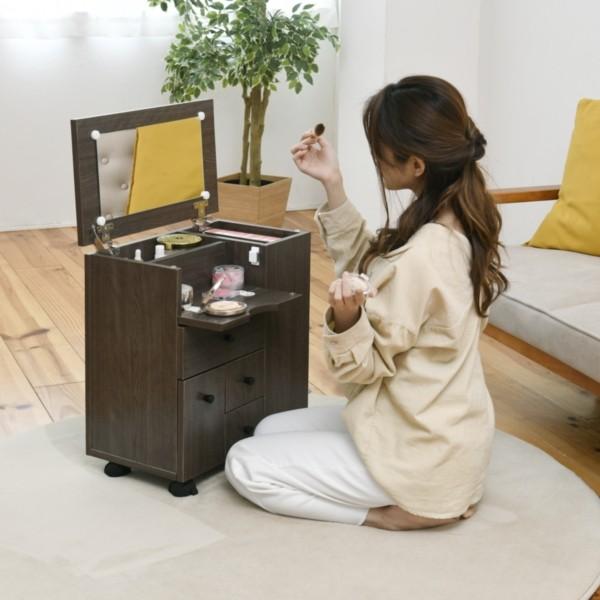 JK-PLAN（ジェイケイ・プラン） コスメワゴン キャスター付き 完成品