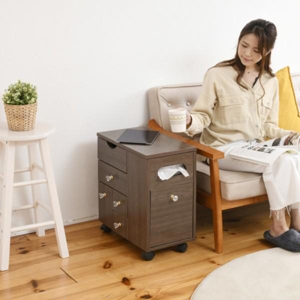 JK-PLAN（ジェイケイ・プラン） コスメワゴン キャスター付き 完成品