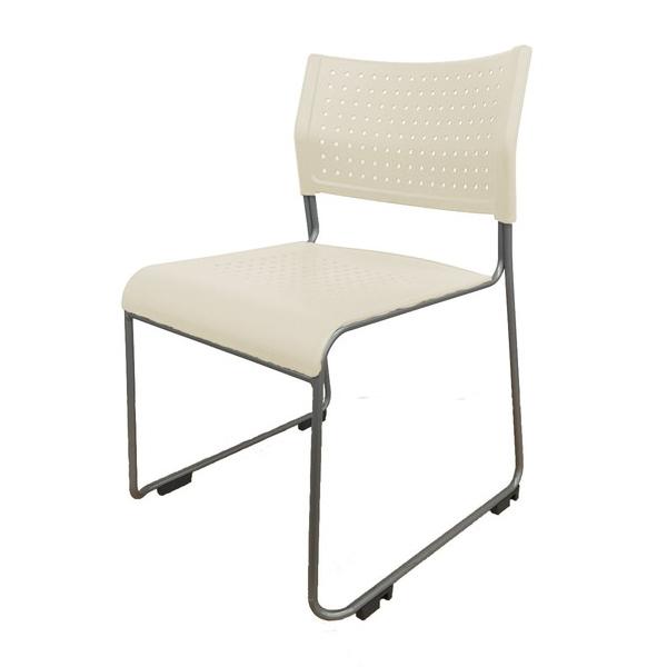 アイリスチトセ スタッキングチェア 背座樹脂 アイボリー 4脚セット