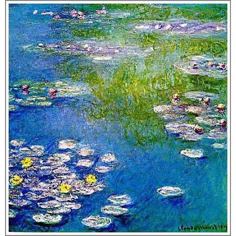 複製画 送料無料 絵画 油彩画 油絵 模写クロード・モネ「睡蓮〜青と