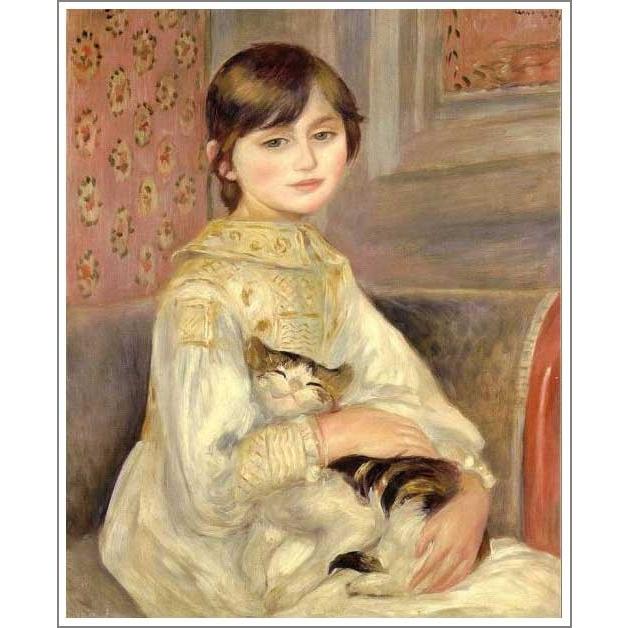 送料無料】絵画：ルノアール（ルノワール）「ジュリー・マネ （ 猫を