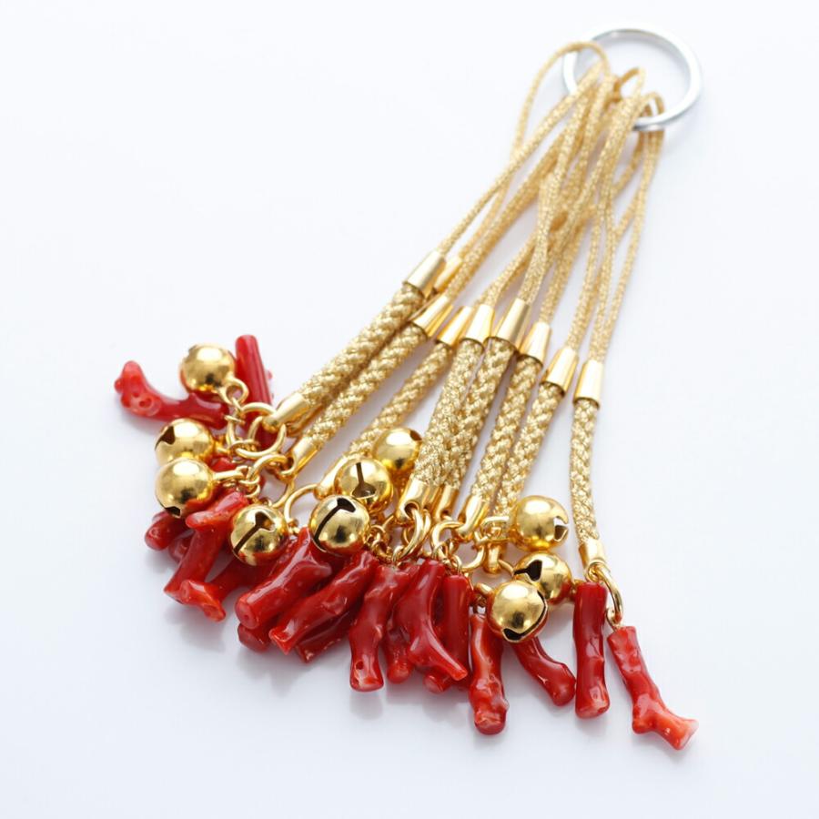 ≪あすつく≫ 日本産血赤珊瑚 枝 根付 かわいい 縁起物 キーホルダー