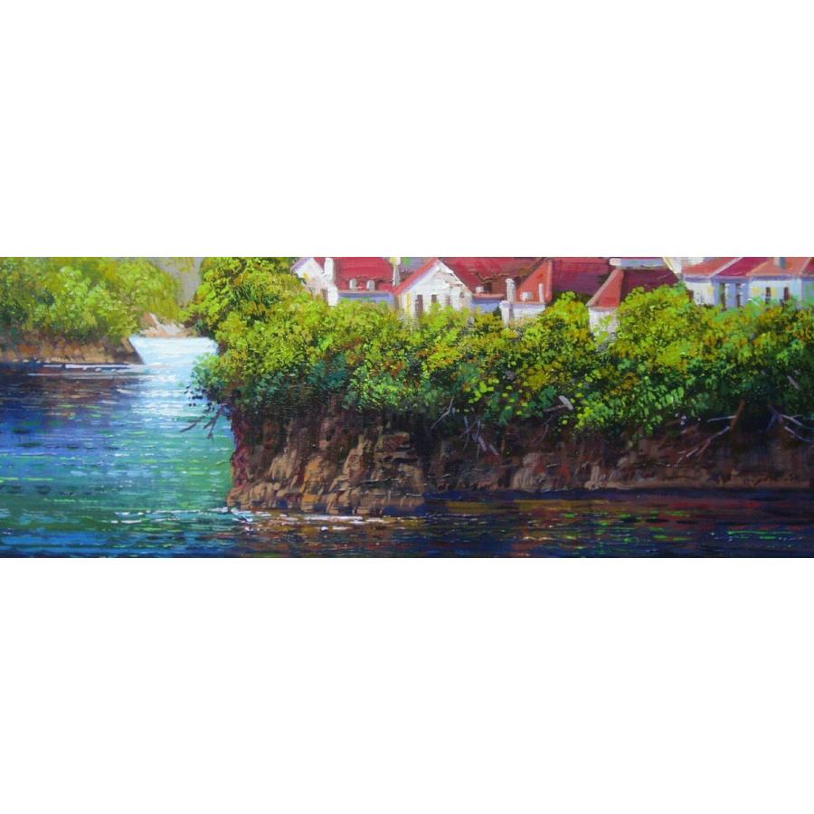 絵画 油絵 竹内敏彦 肉筆油絵 風景画 古城 F10 送料無料 : アートフジ