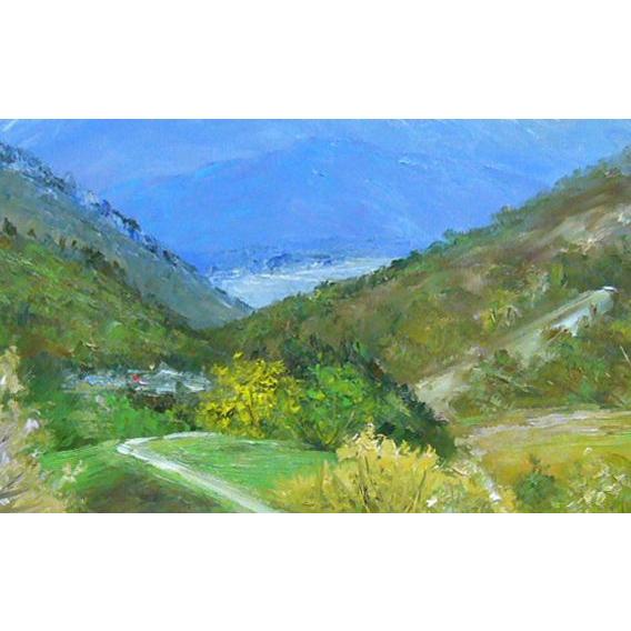 絵画 油絵 遠藤 勝 肉筆油絵 風景画 北アルプス 眺望 F10 : アートフジ