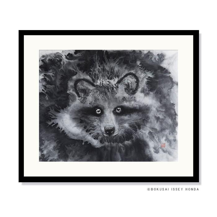 絵画 狸「心眼」タヌキ 壁掛け 85cm×72cm モダン 額絵 インテリア 壁絵