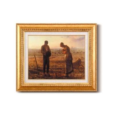 絵画 インテリア ミレー『晩鐘』金の額 飽きの来ない6号サイズ 複製画