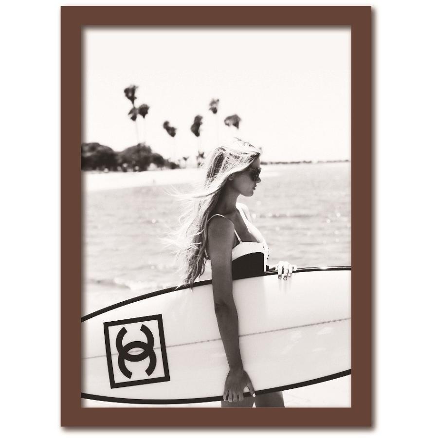 アートポスター ブランド 額入り A4 サーフガール ココ シャネル