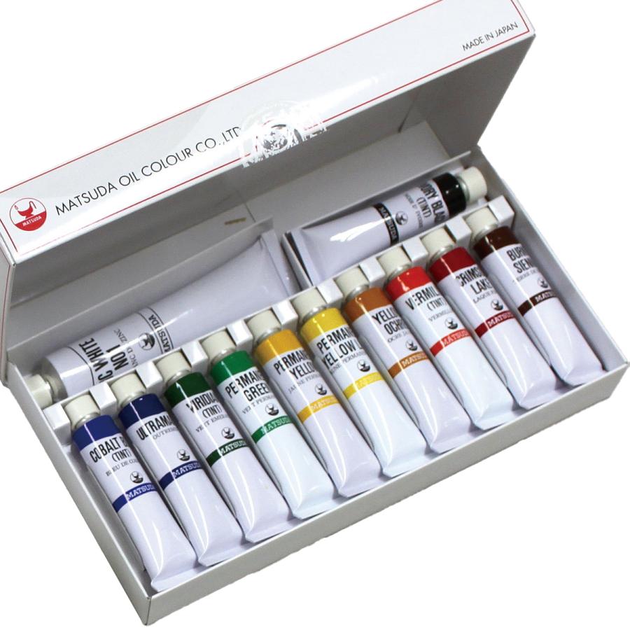 マツダ 速乾性 習作用 油絵具セット 12色 E-1 【 油絵の具 油彩画 油彩