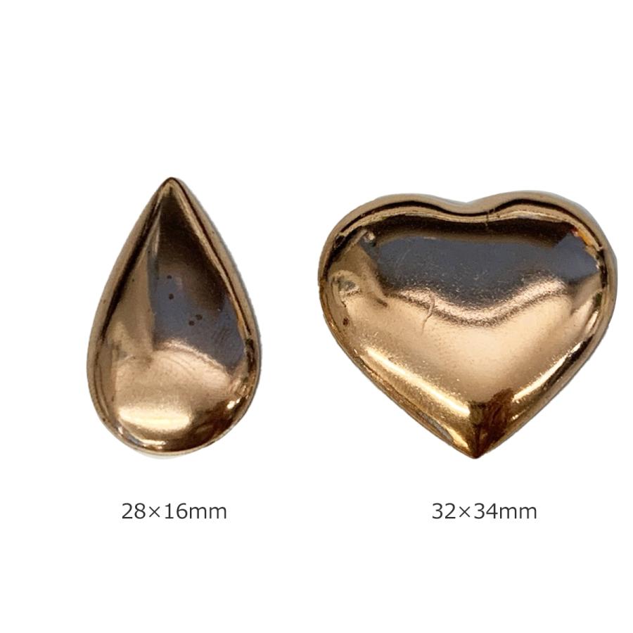 メール便可 ] 銅板 丹銅板 アラカルト しずく型 28×16mm 【 ガラス