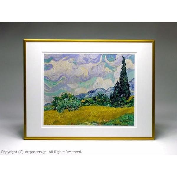 出荷区分B】フィンセント・ファン・ゴッホ:糸杉のある麦畑 額付