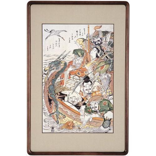 工芸額 七福神宝船図 /葛飾北斎 筆 : 京都からの逸品 アート和風館